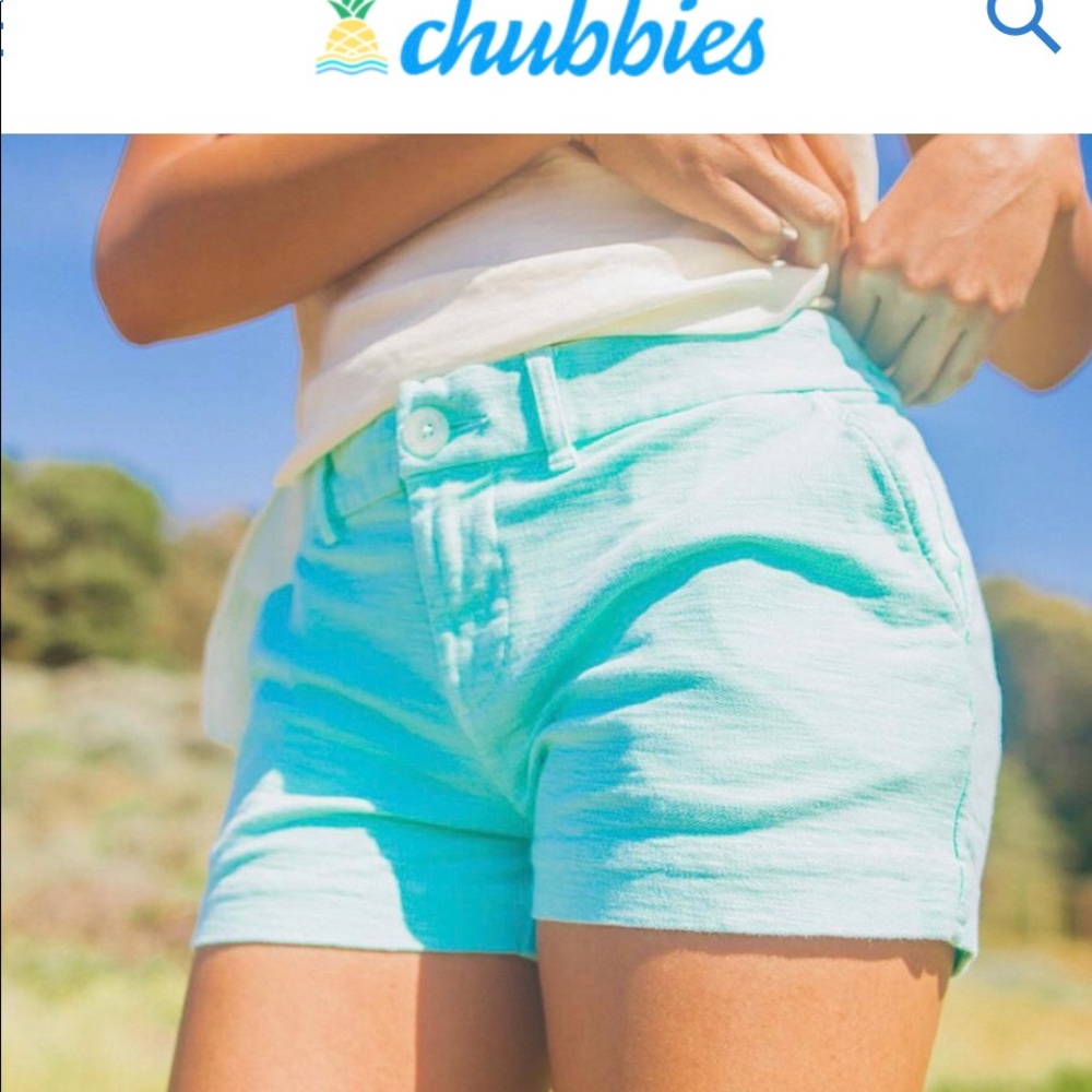 Chubbies Mint Green Cotton Shorts